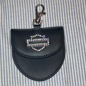 Harley Davidson women’s tag along pouch black leather with little rhinestones